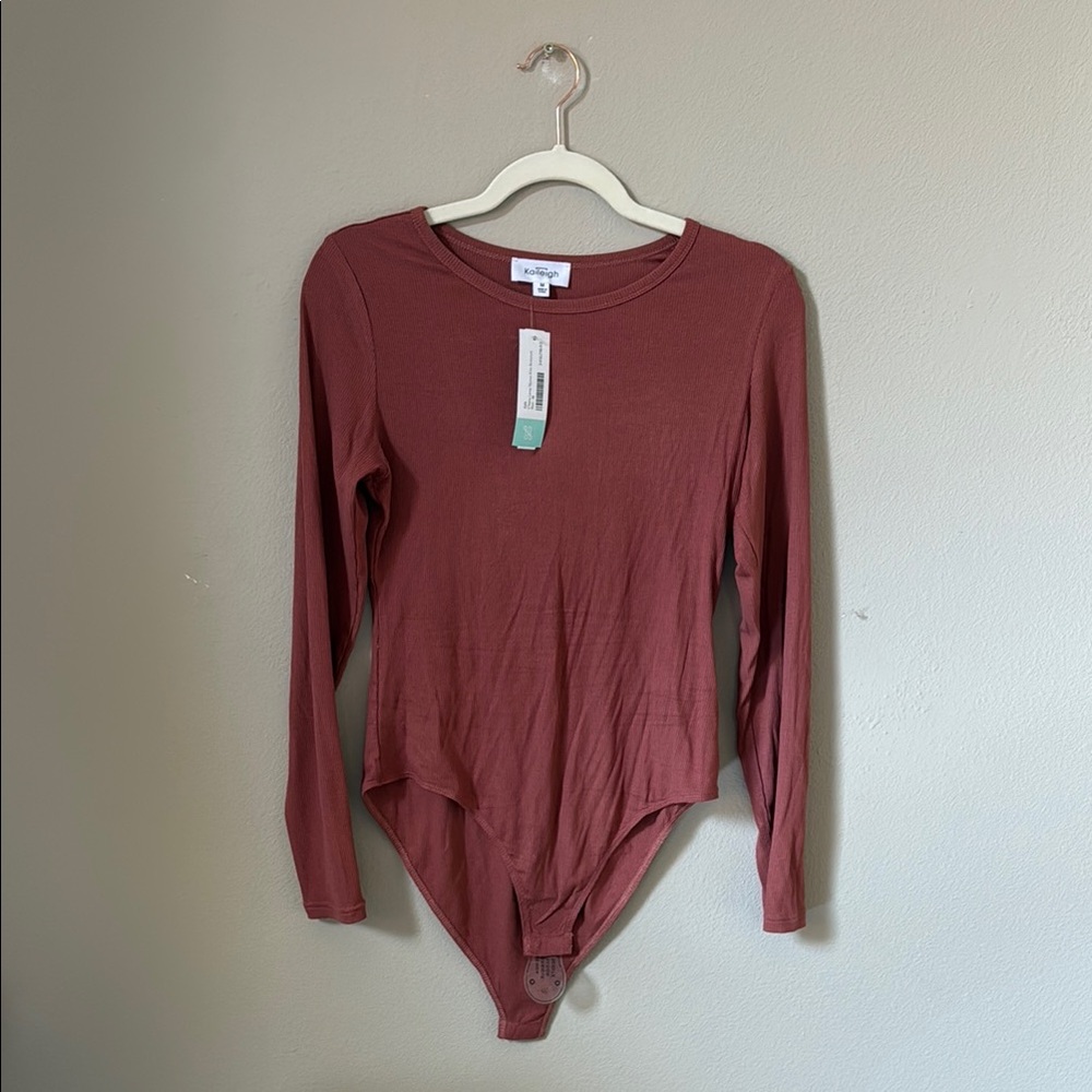 Women's Long Sleeve Bodysuit - Mauve